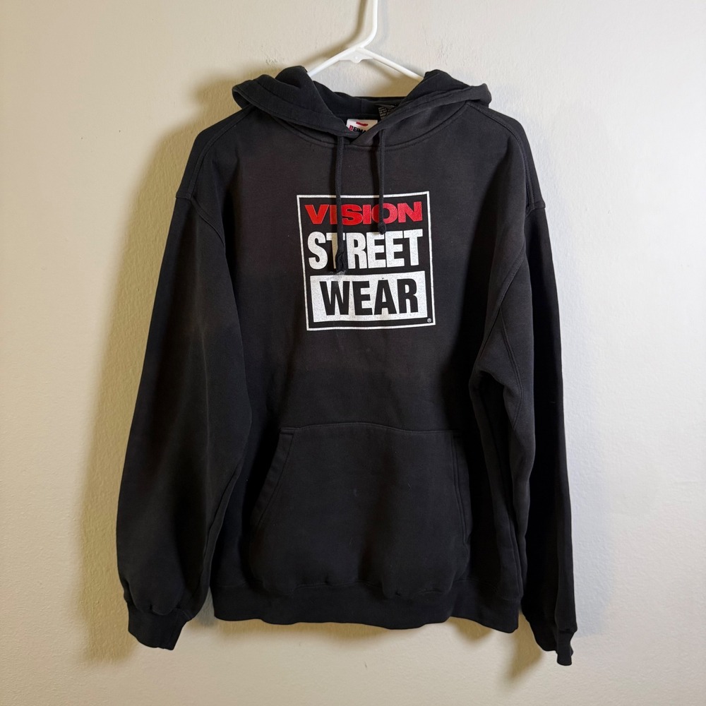 Vision Street Wear Mens Black Graphic Hoodie Beimar Blank Size Medium Skate Logo